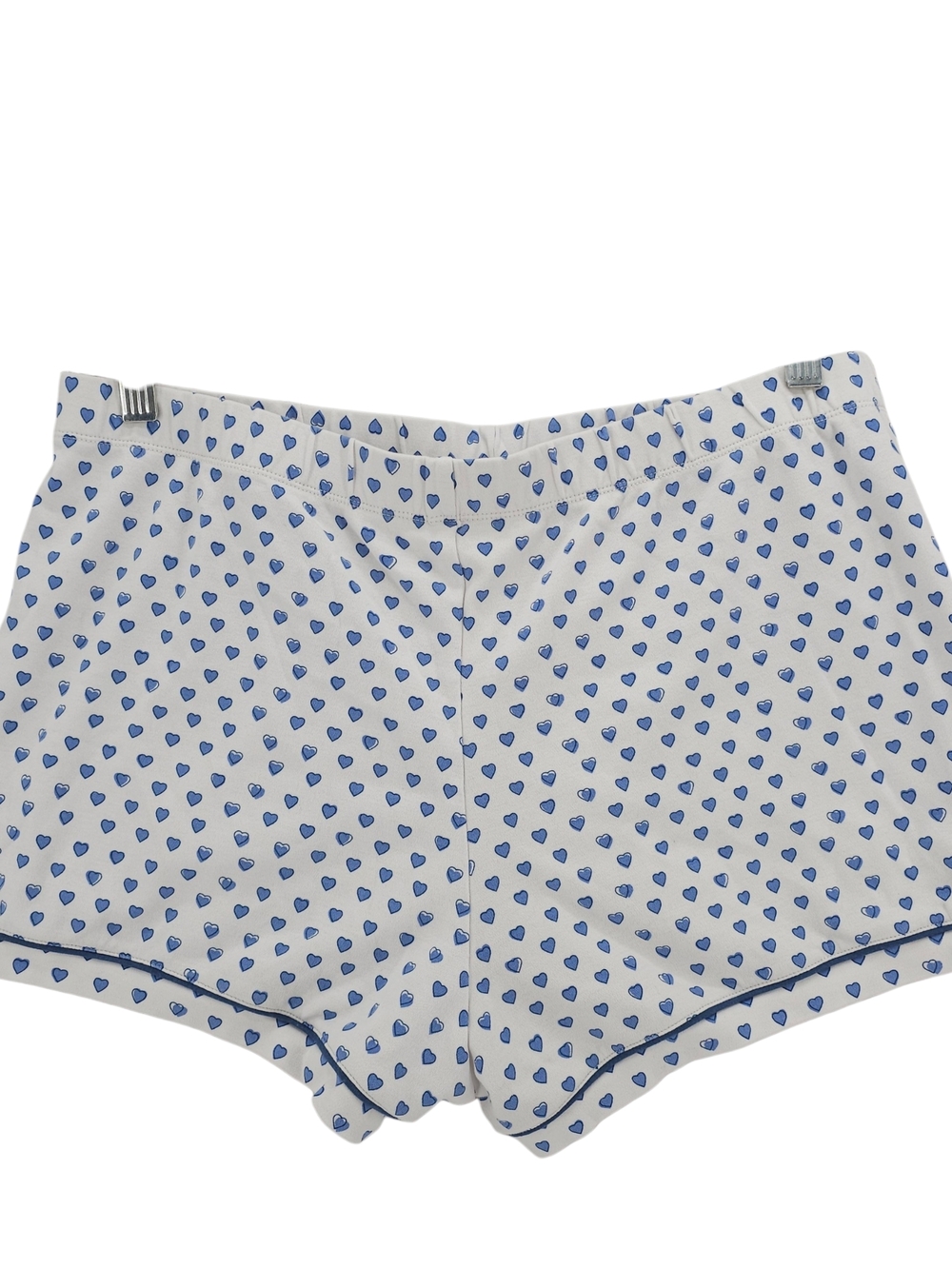 ROLLER RABBIT Blue Hearts Print Pajama Set Short Sleeve Shorts LARGE - Picture 5 of 7